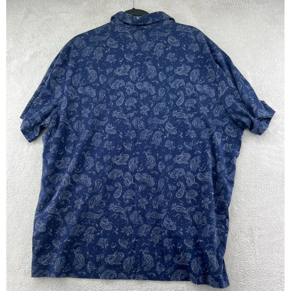 Polo Ralph Lauren Shirt Mens XL Short Sleeve Blue Paisley Classic Fit Cotton